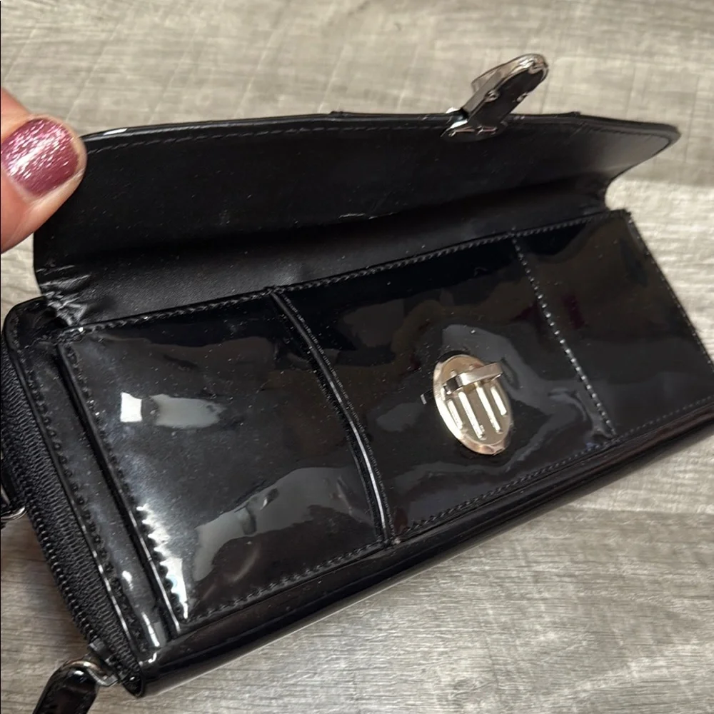 Patent Black Wallet Wristlet - Picture 9 of 13